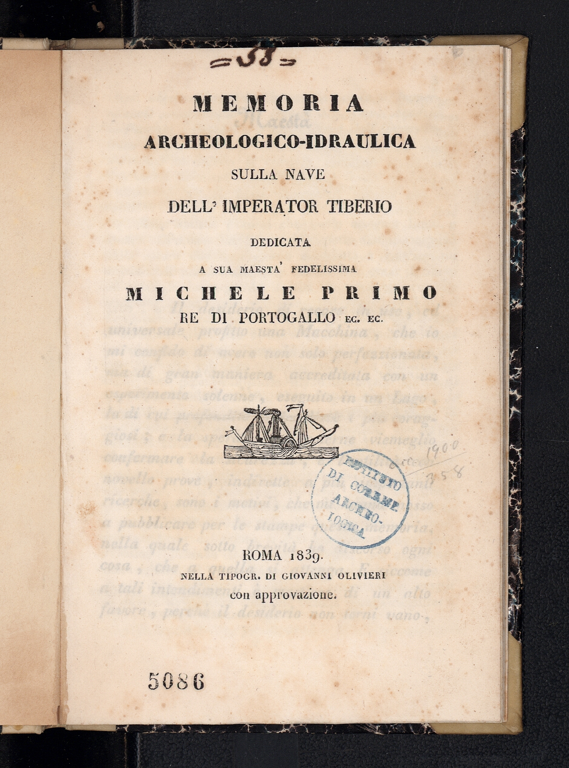 Memoria archeologico idraulica sulla nave dell imperator Tiberio