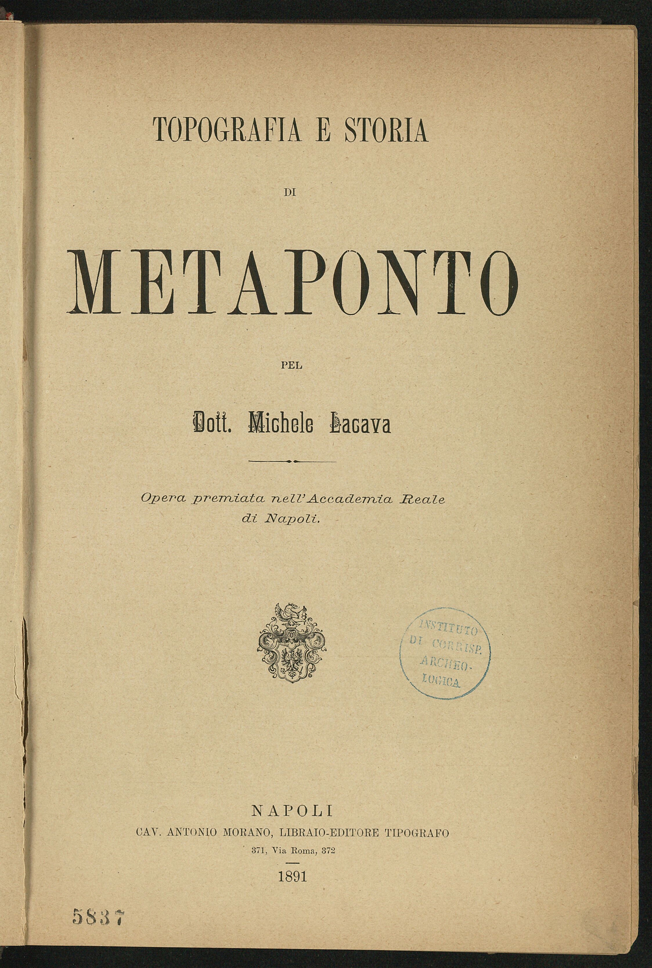 Topografia e storia di Metaponto Arachne